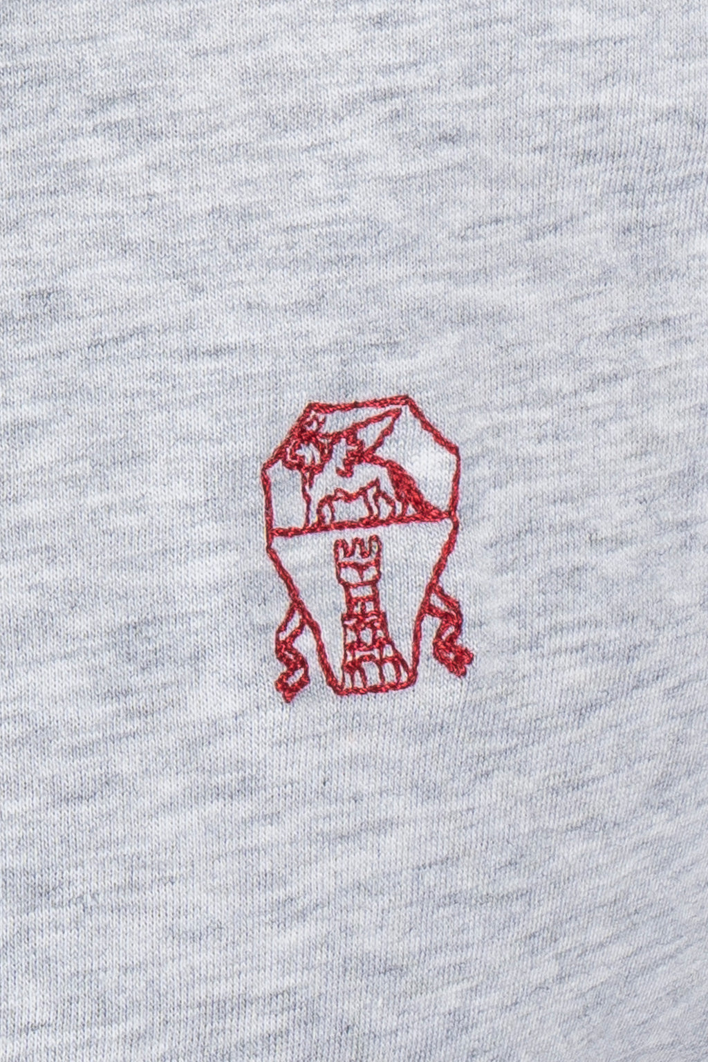 BRUNELLO CUCINELLI | T-Shirt With Red Logo | Light Grey