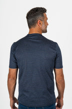 CANALI | T-Shirt With Marle Stripes | Navy