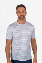 CANALI | T-Shirt With Marle Stripes | White