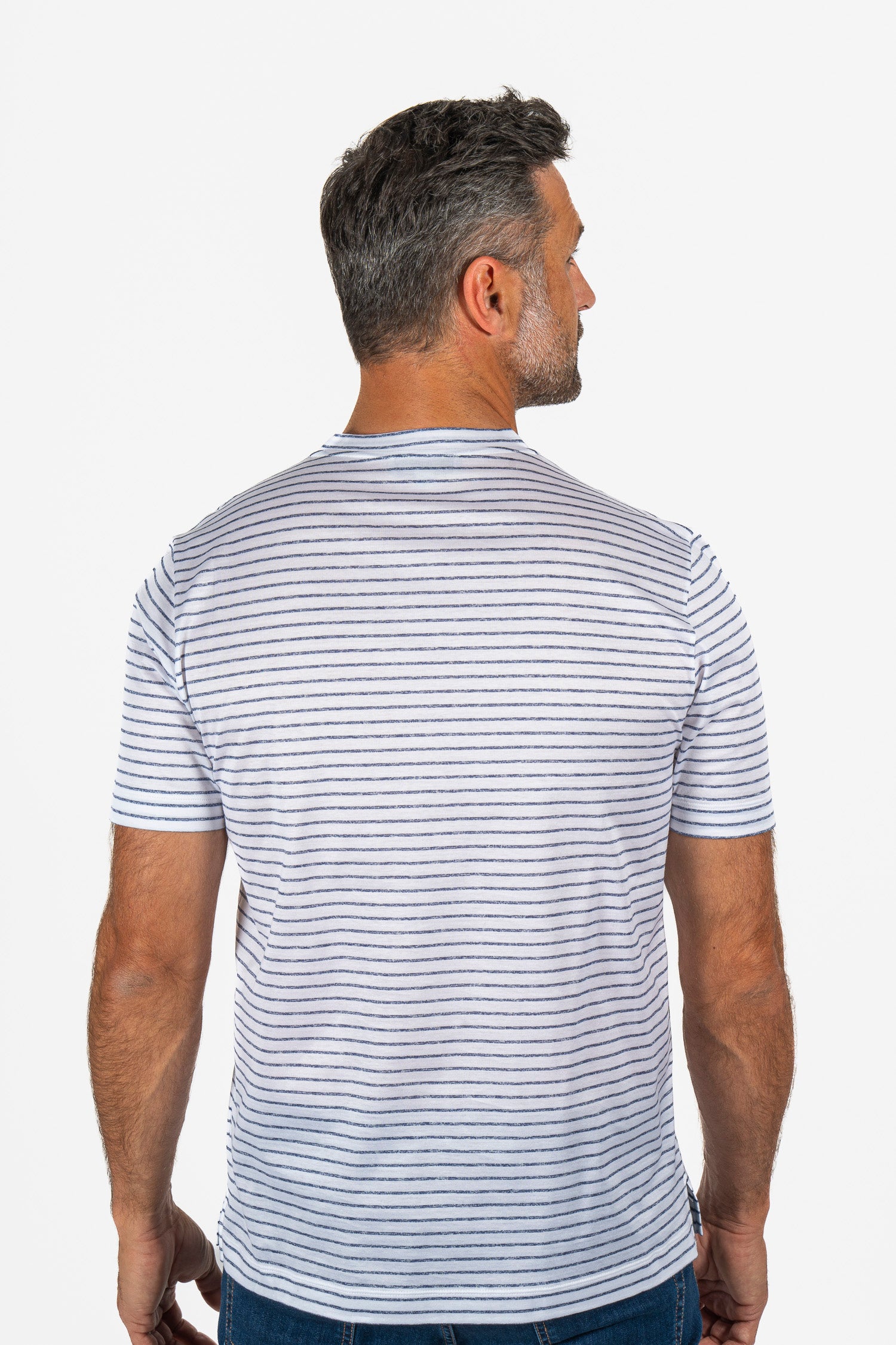 CANALI | T-Shirt With Marle Stripes | White
