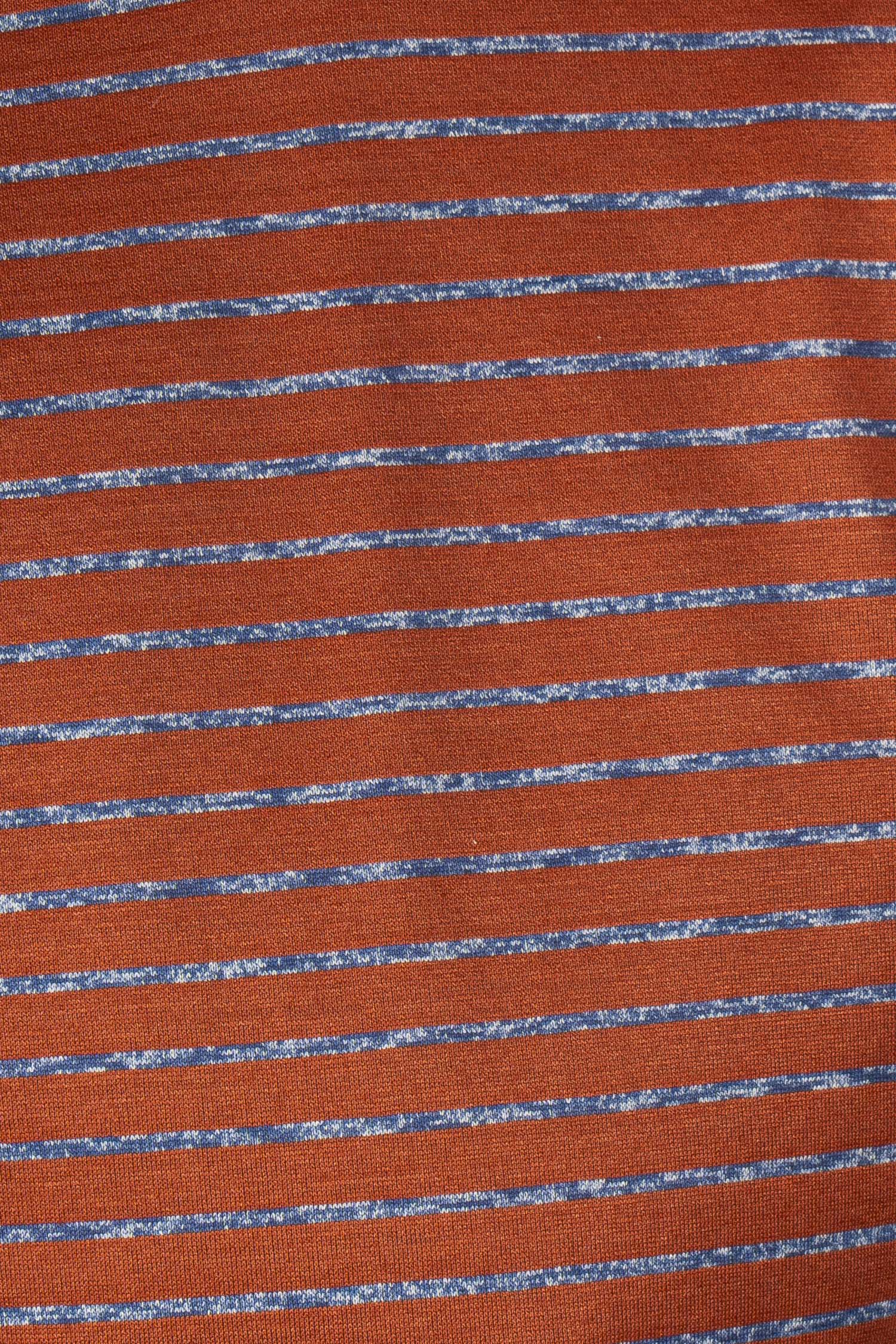 CANALI | T-Shirt With Marle Stripes | Burnt Orange