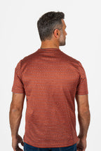 CANALI | T-Shirt With Marle Stripes | Burnt Orange