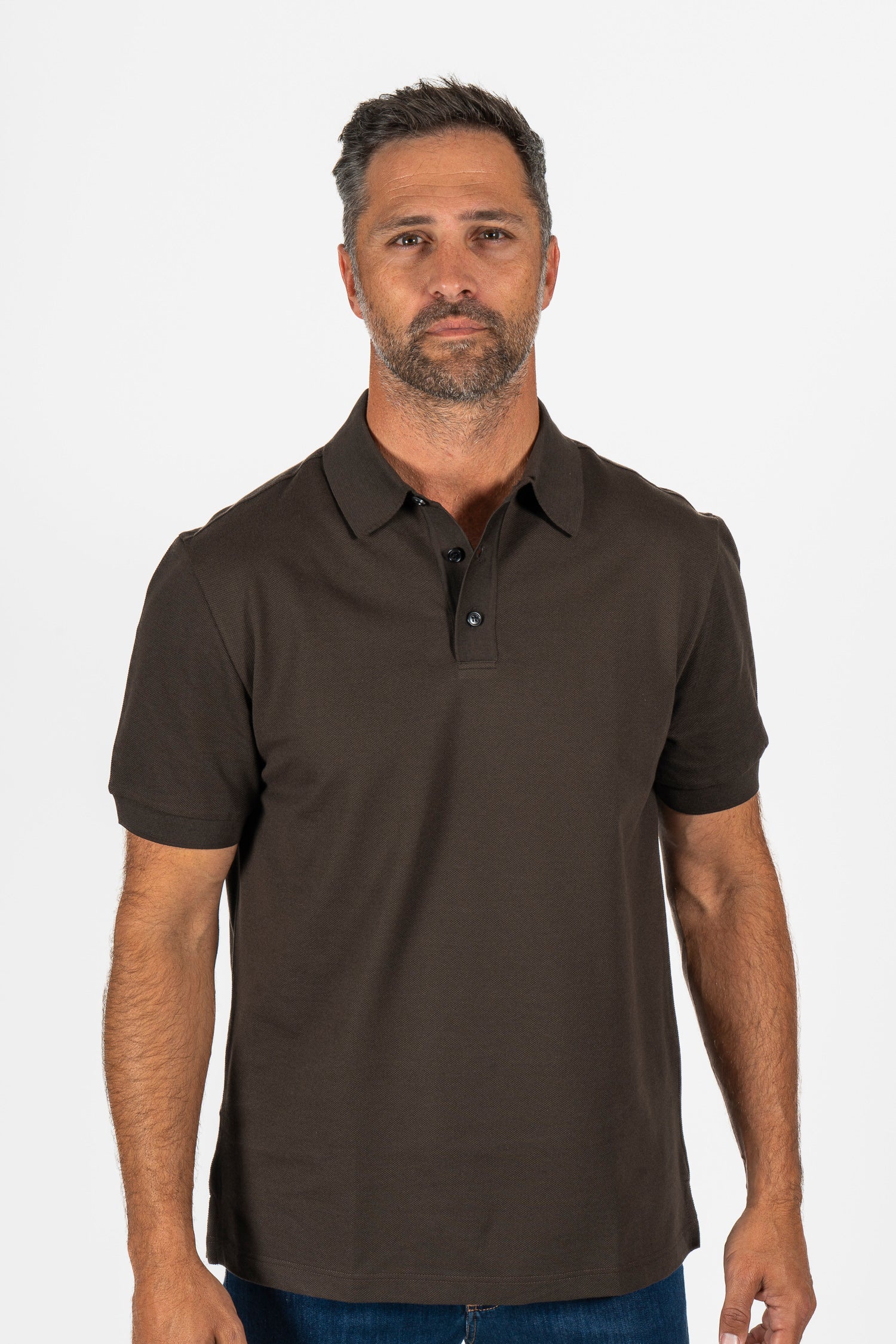 BRIONI | Organic Cotton Polo | Dark Brown
