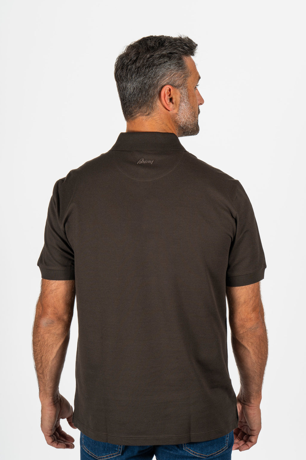 BRIONI | Organic Cotton Polo | Dark Brown