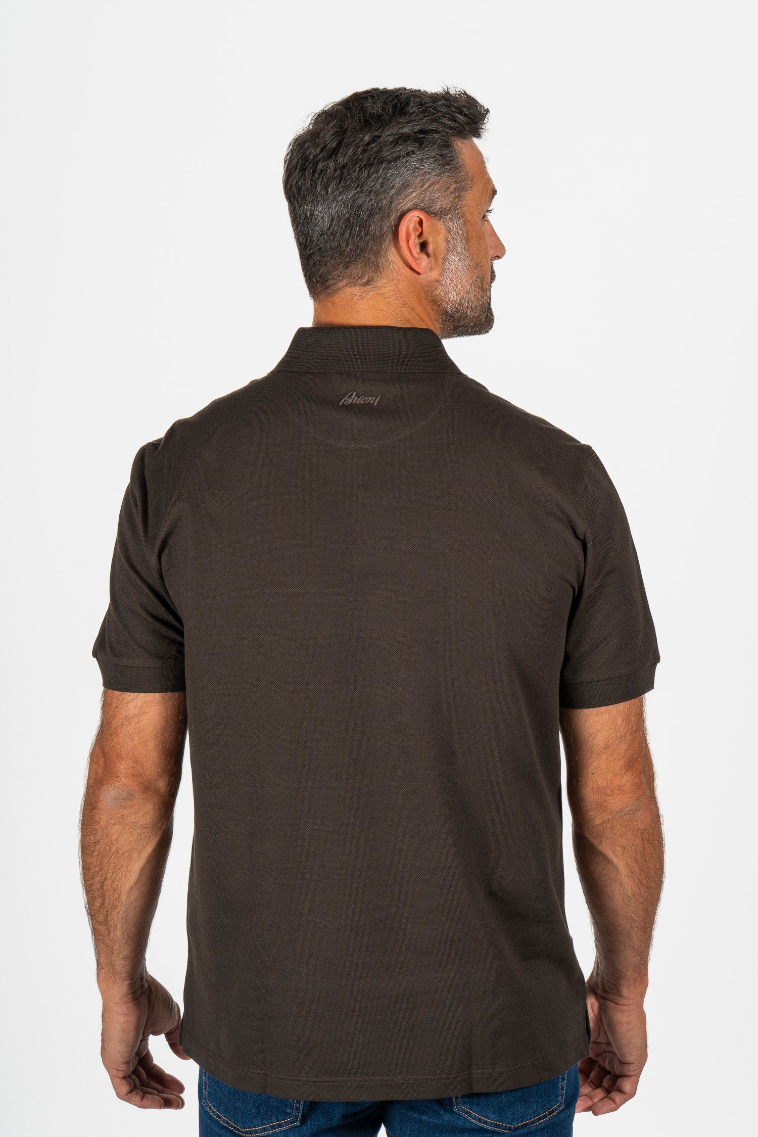BRIONI | Organic Cotton Polo | Dark Brown