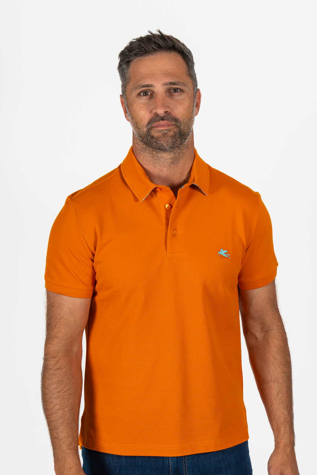 ETRO | Polo With Trim Under Collar | Orange
