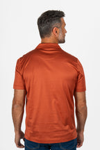 CANALI | V-Neck Polo | Burnt Orange
