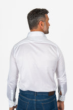CANALI | Jersey Shirt Spread Collar | White