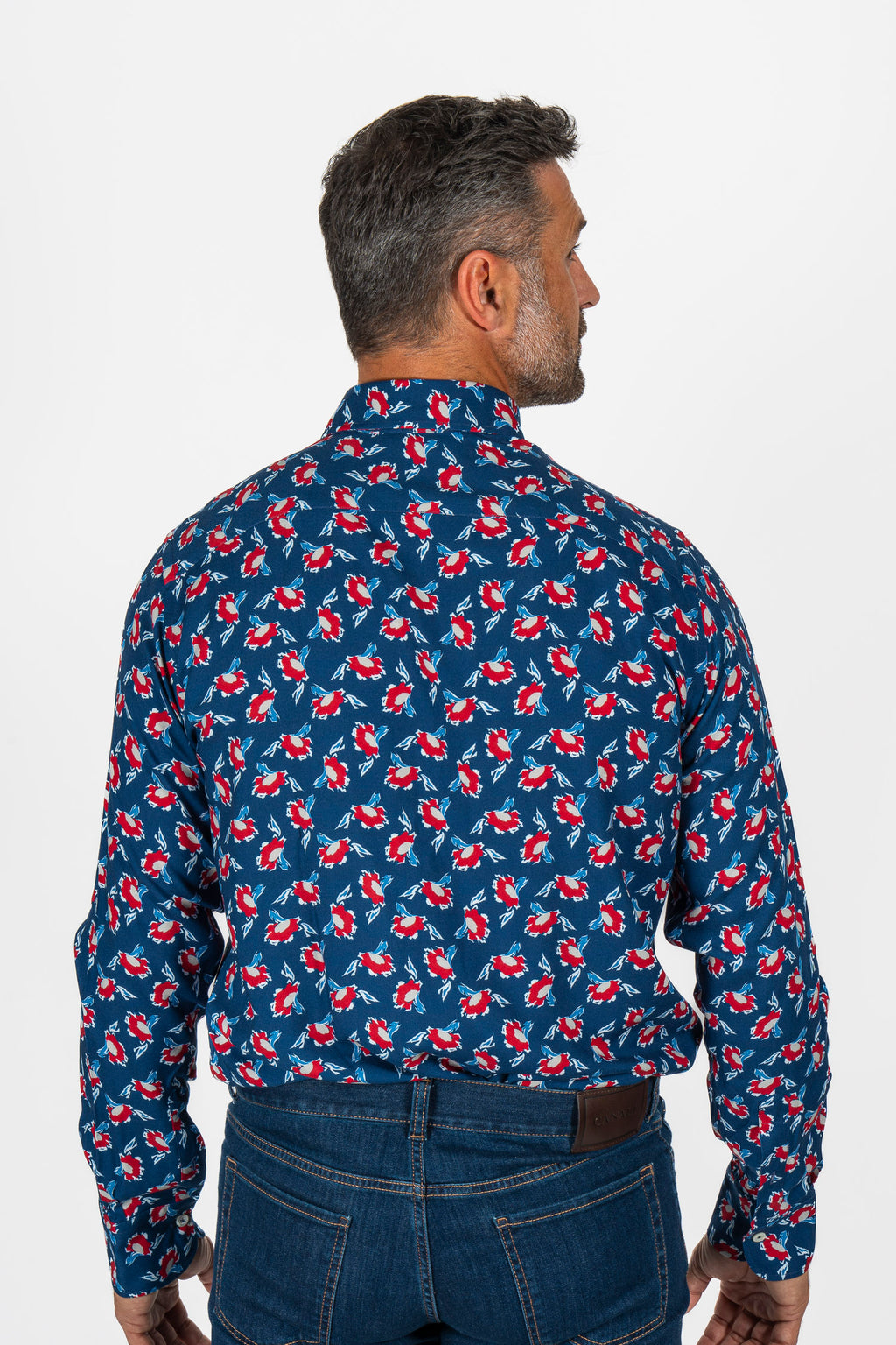 CANALI | Floral Shirt | Red & Navy