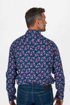 CANALI | Floral Shirt | Red & Navy