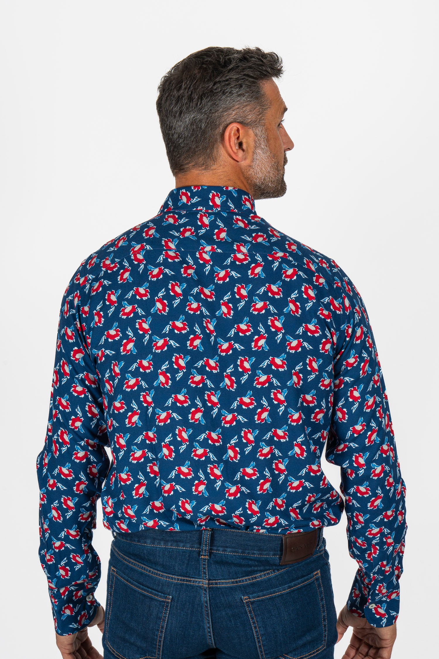 CANALI | Floral Shirt | Red & Navy