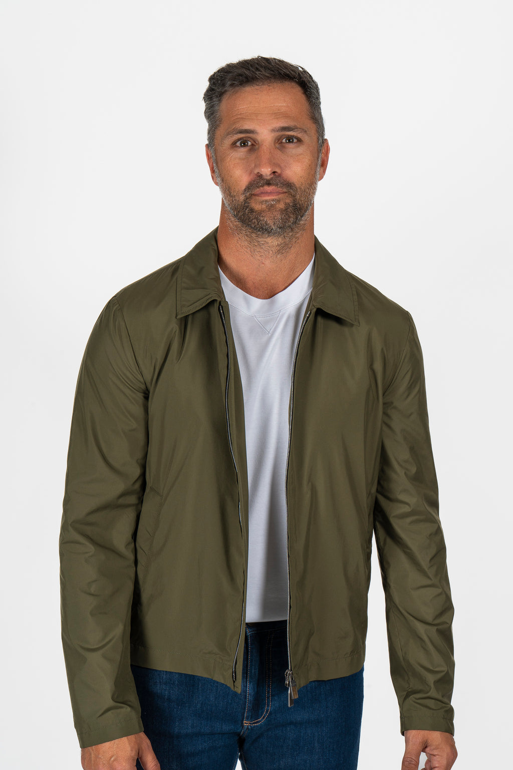 CANALI | Rain Resistant Bomber | Olive