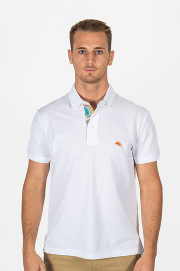 ETRO White Polo With Inner Contrast