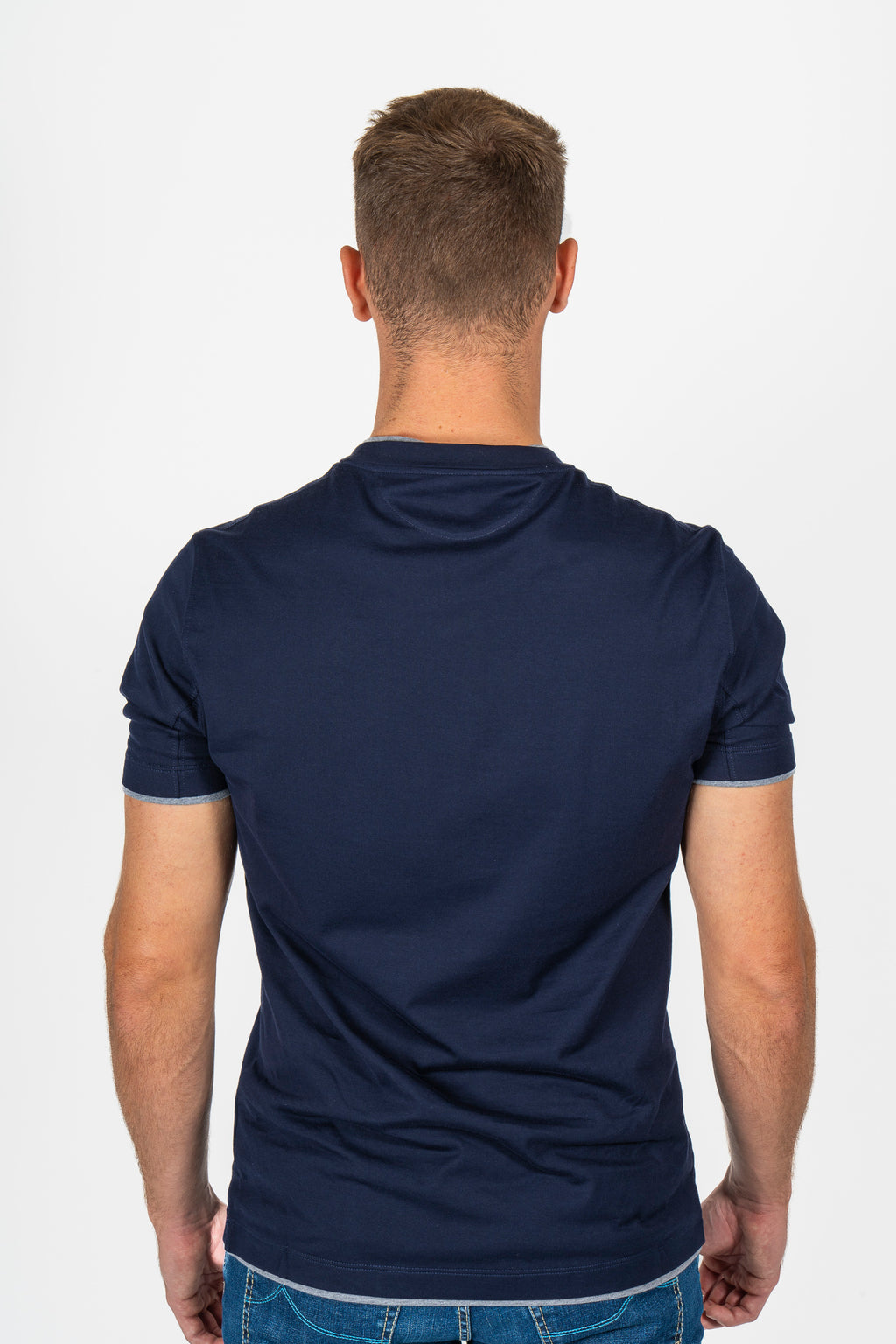 BRUNELLO CUCINELLI | T-Shirt With Trims | Navy