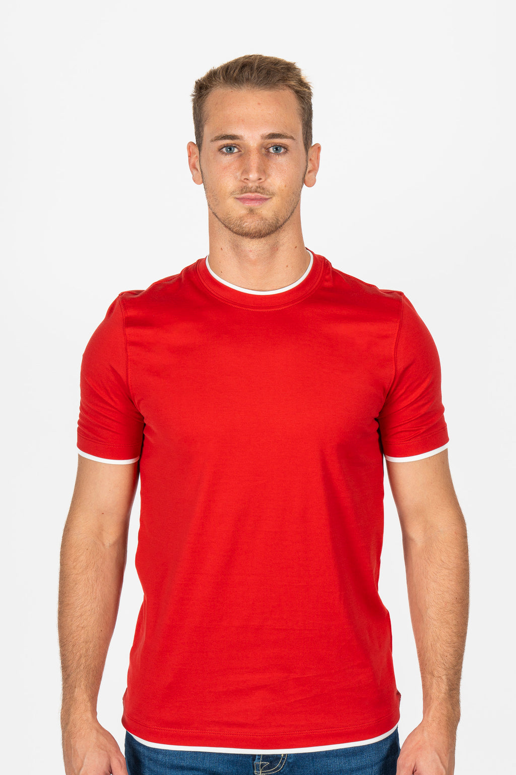 BRUNELLO CUCINELLI | T-Shirt With Trims | Red