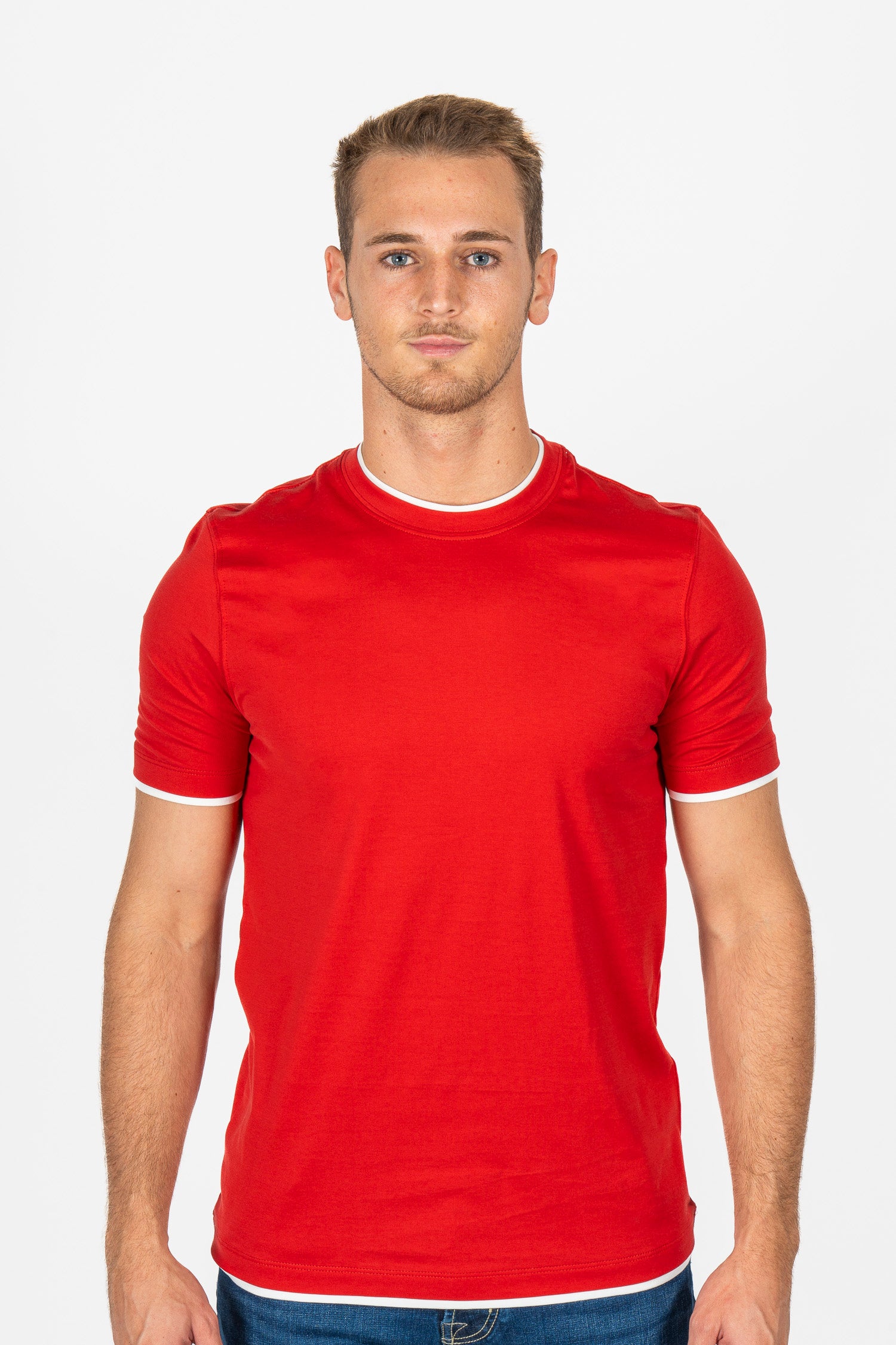 BRUNELLO CUCINELLI | T-Shirt With Trims | Red