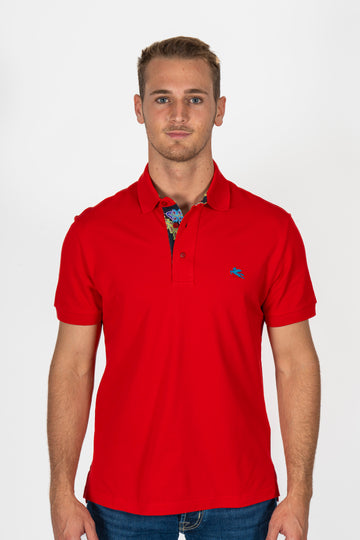 ETRO Red Polo With Inner Contrast