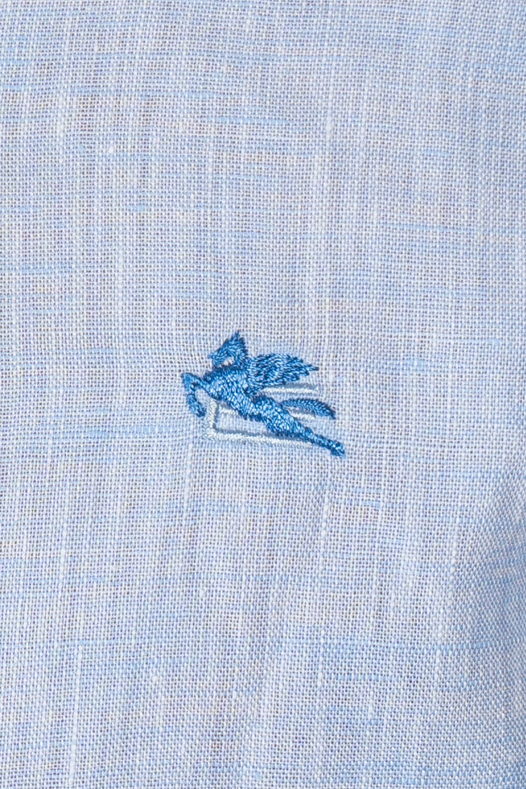 ETRO | Linen Shirt With Logo | Pale Blue