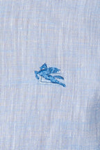 ETRO | Linen Shirt With Logo | Pale Blue
