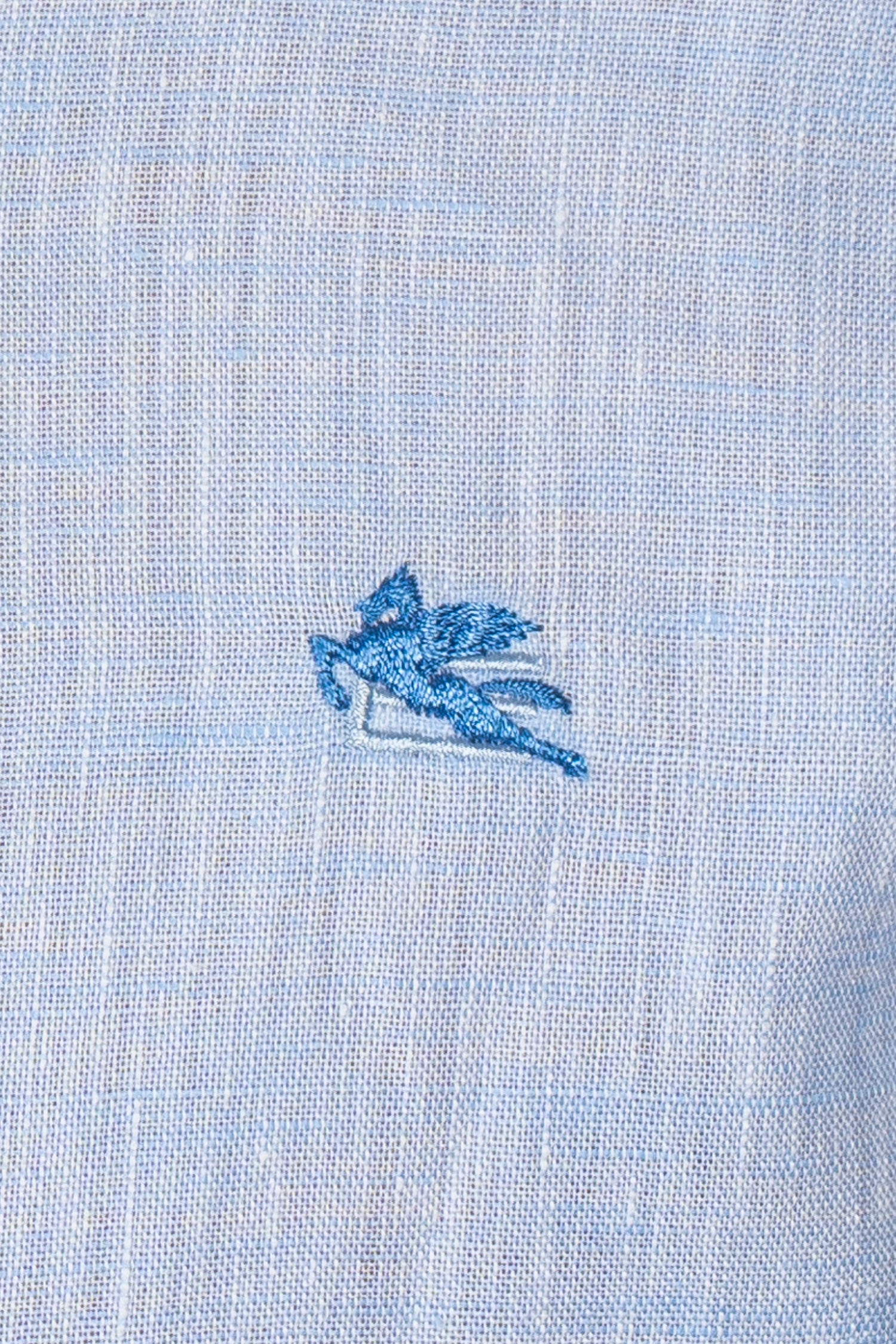 ETRO | Linen Shirt With Logo | Pale Blue