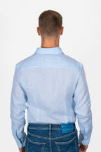 ETRO | Linen Shirt With Logo | Pale Blue
