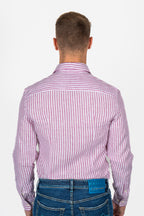 ETRO | Striped Linen Shirt | Purple