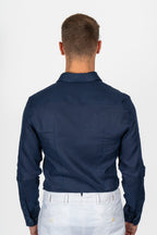 ETRO | Linen Shirt With Logo | Navy