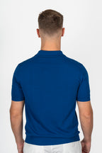 ALTEA | Knitted V-Neck Polo | Royal Blue