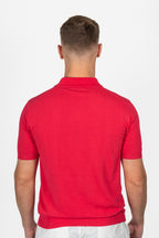 ALTEA | Knitted V-Neck Polo | Hot Pink