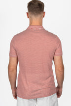 ALTEA | Cotton & Linen Stripe Polo | Red