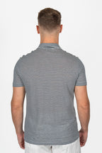 ALTEA | Cotton & Linen Stripe Polo | Navy