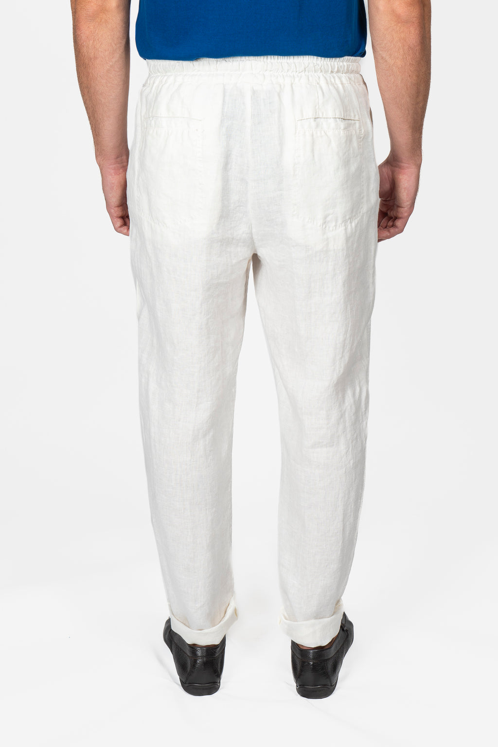 ALTEA | Linen Drawstring Trousers | Off-White