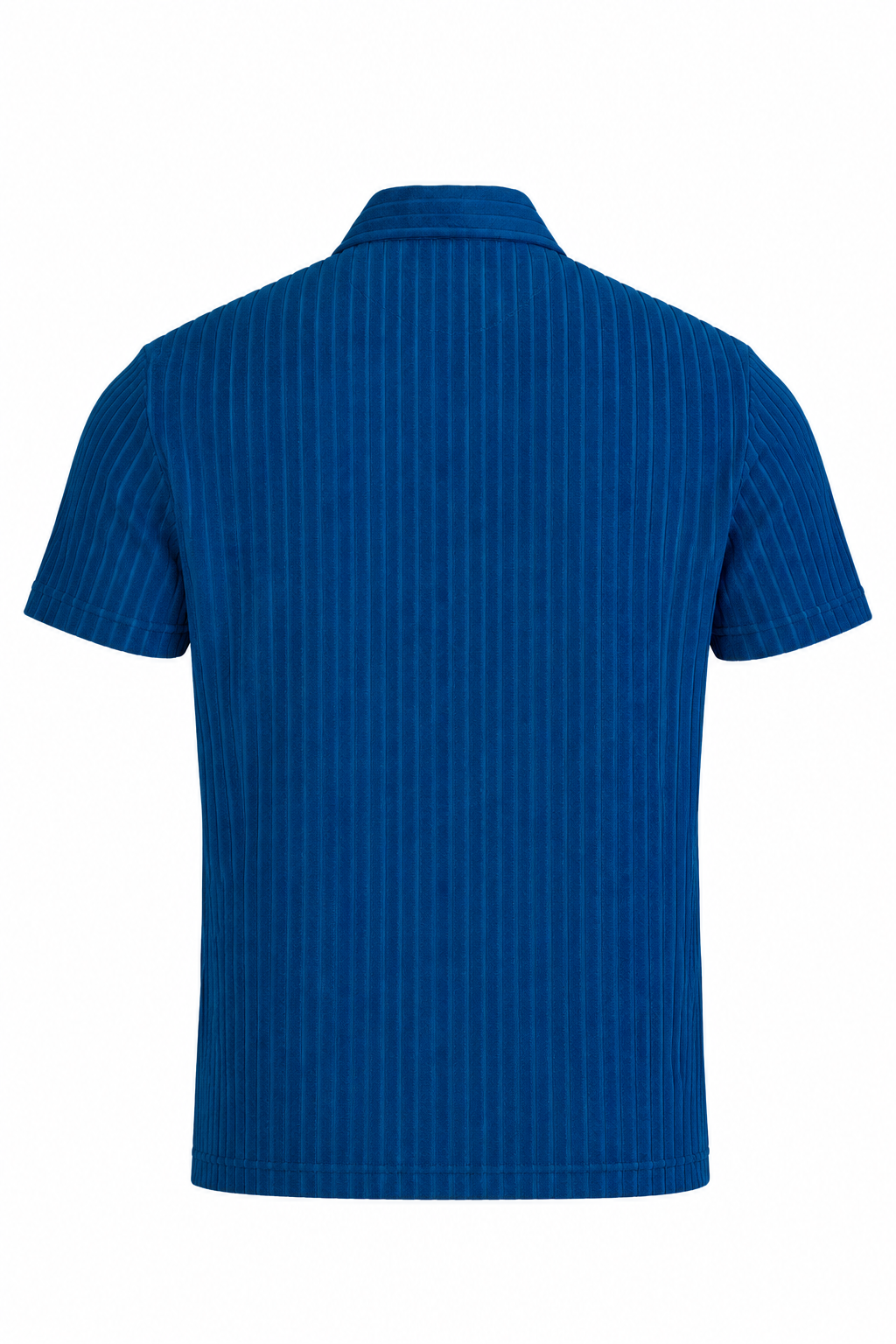 FEDELI | Ribbed Terry Polo | Dark Blue