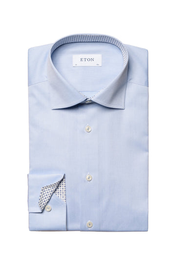 ETON Blue Twill With Inner Diamonds Contemporary Fit