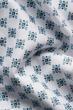 ETON | Cotton & Linen Patterned Shirt | Blue & White