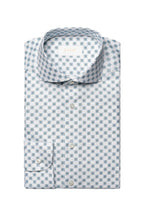 ETON | Cotton & Linen Patterned Shirt | Blue & White