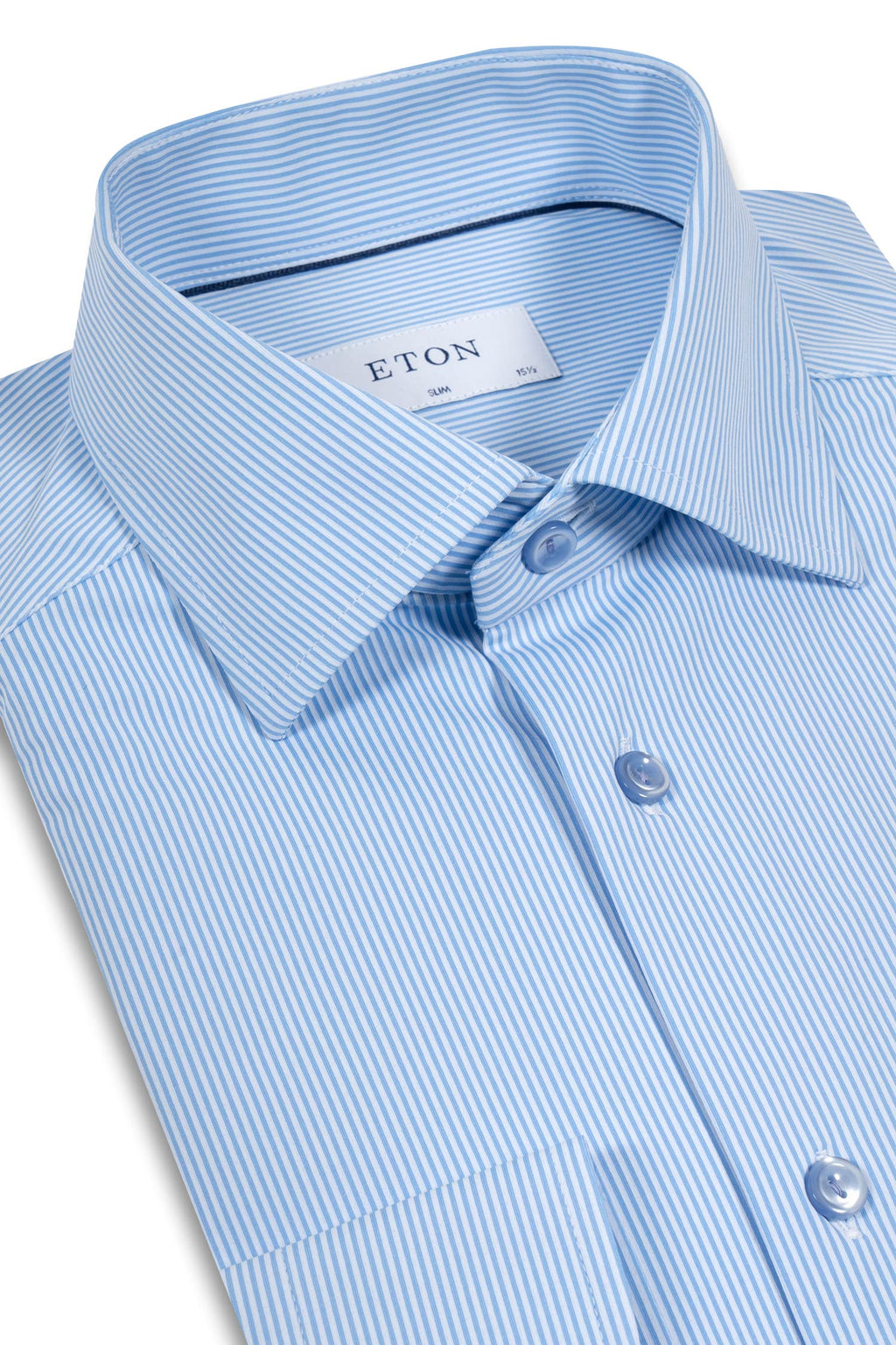 ETON | Stretch Striped Shirt | Sky Blue