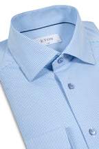 ETON | Stretch Striped Shirt | Sky Blue