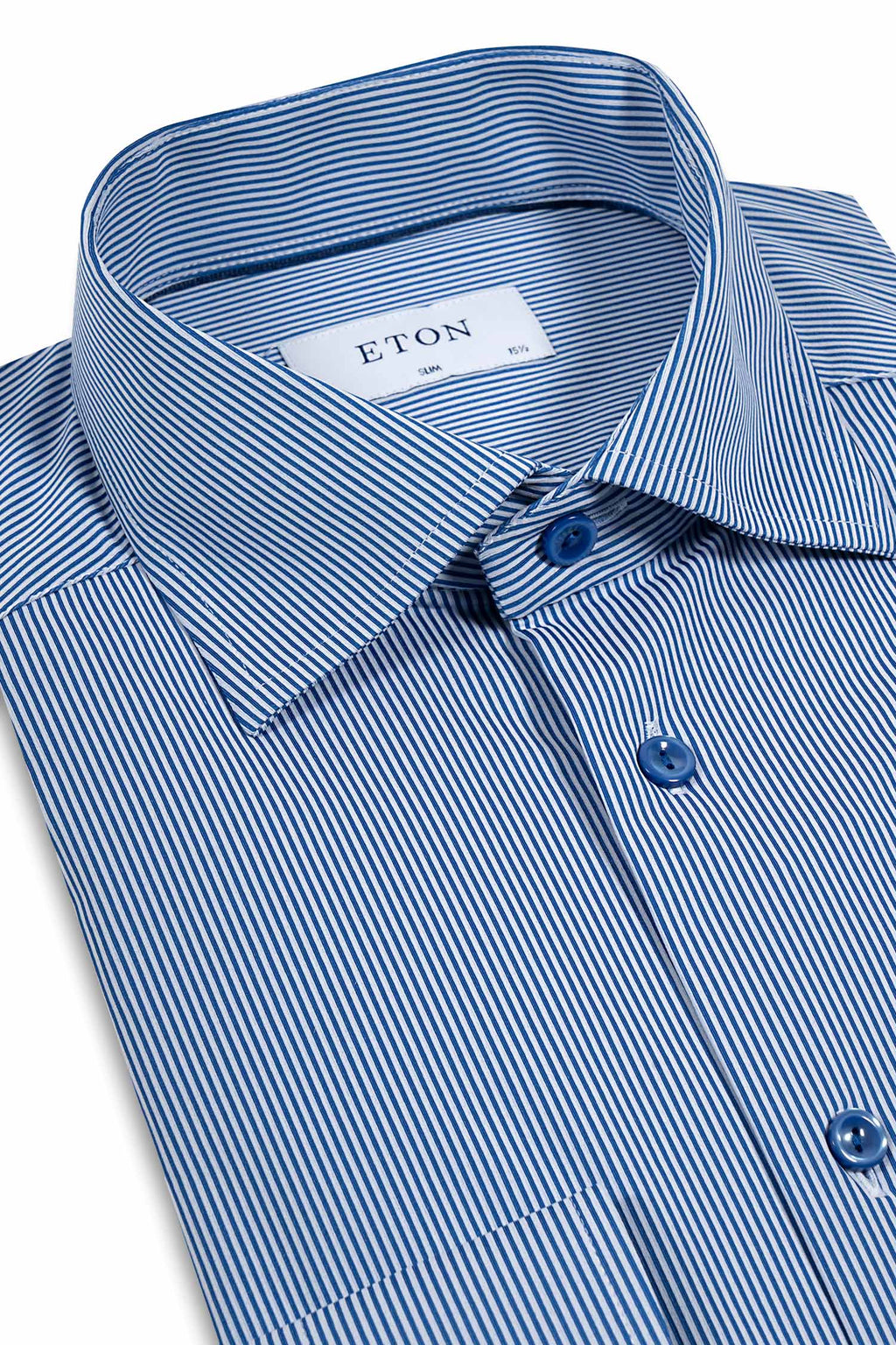 ETON | Stretch Striped Shirt | Dark Blue