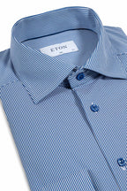 ETON | Stretch Striped Shirt | Dark Blue