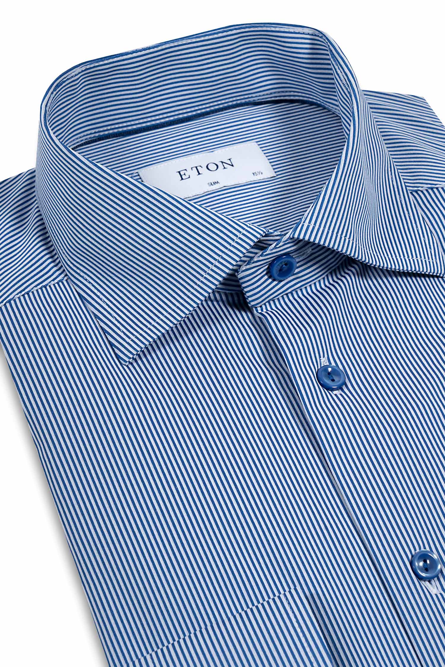 ETON | Stretch Striped Shirt | Dark Blue