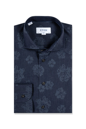 ETON Navy Floral Shirt