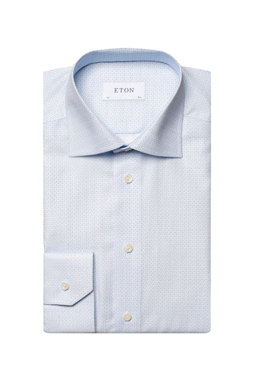 ETON Light Blue Geometric Print Shirt