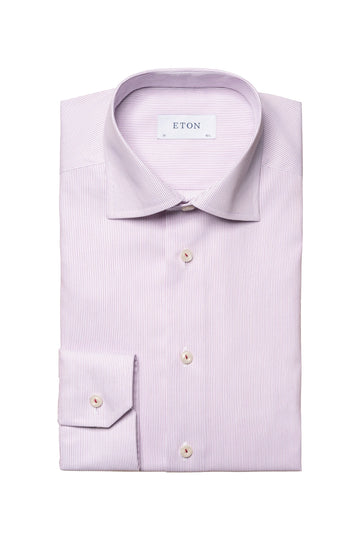 ETON Purple Fine Striped Shirt