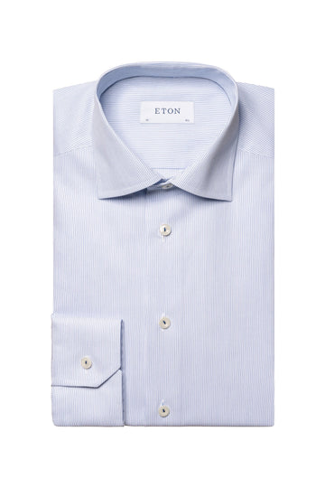 ETON Blue Fine Striped Shirt