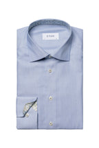 ETON | Textured Shirt Floral Trim | Blue