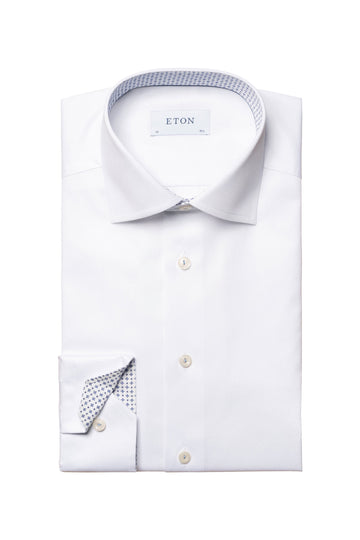 ETON White Twill With Inner Diamonds Contemporary Fit