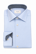 ETON | Inner Navy Geometric Pattern Shirt | Blue