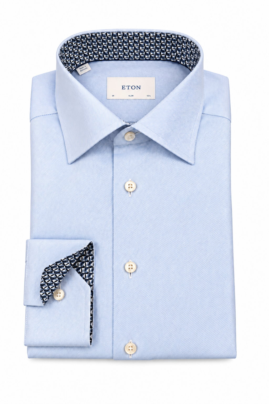 ETON | Inner Navy Geometric Pattern Shirt | Blue