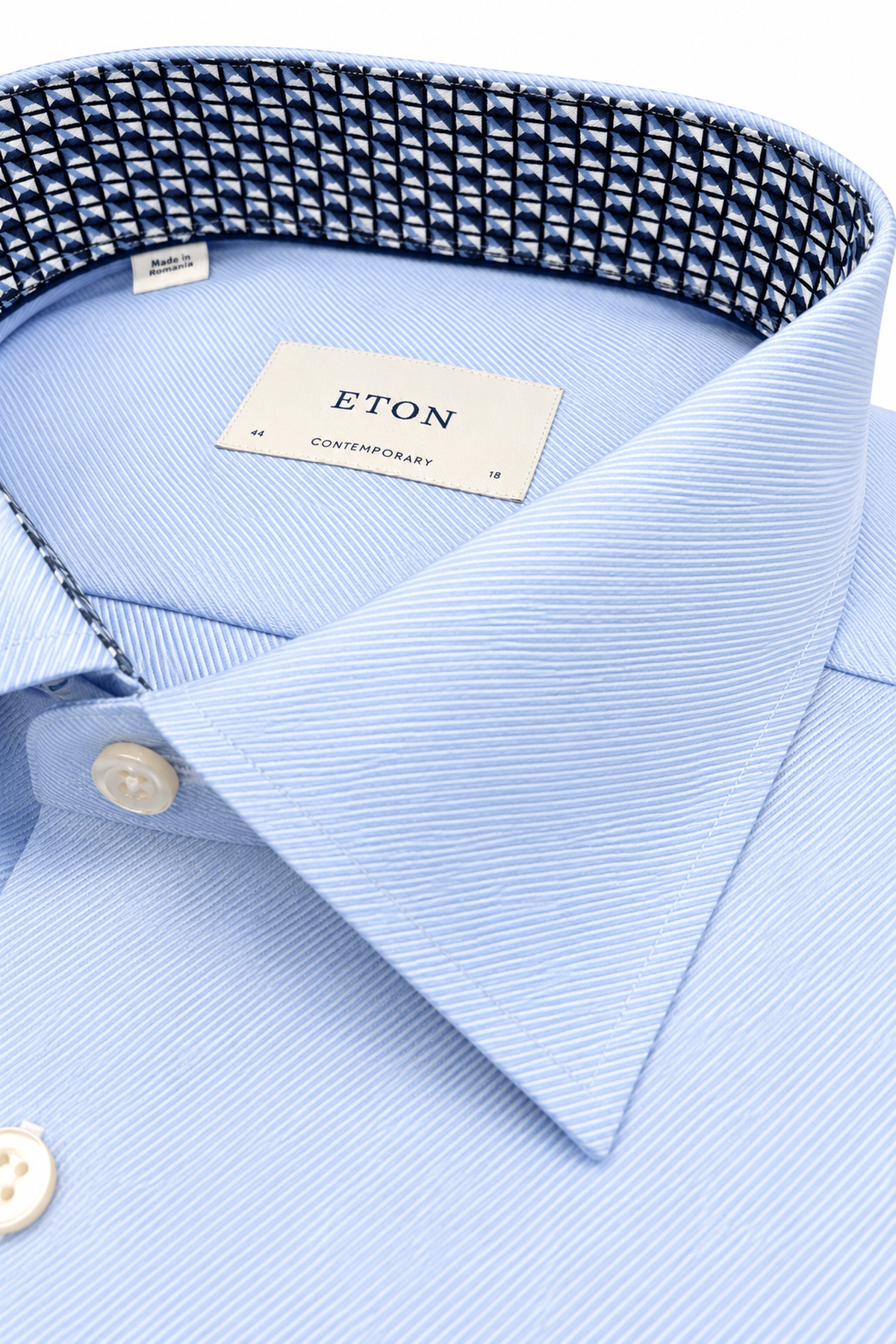 ETON | Inner Navy Geometric Pattern Shirt | Blue